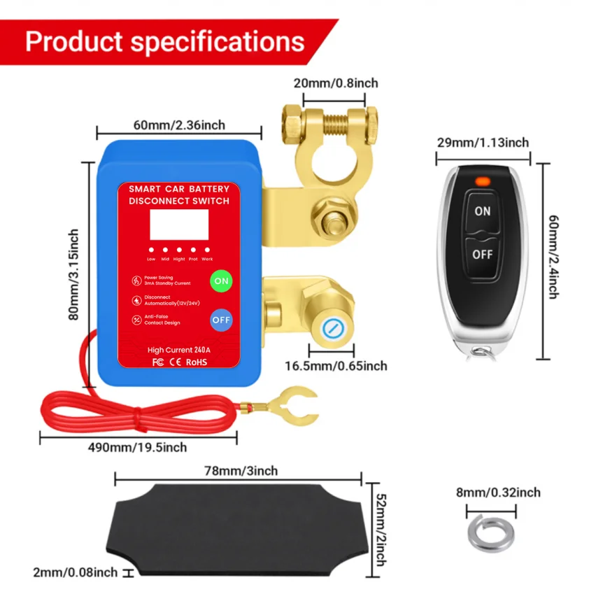 12 В 240 А Выключатель для автомобиля Дистанционный выключатель аккумулятора Умный выключатель напряжения Автомобильный аккумулятор для автомобиля RV Грузовик Лодка со светодиодом
12 В 240 А Выключатель для автомобиля Дистанционный выключатель аккумулятора Умный выключатель напряжения Автомобильный аккумулятор для автомобиля RV Грузовик Лодка со светодиодом