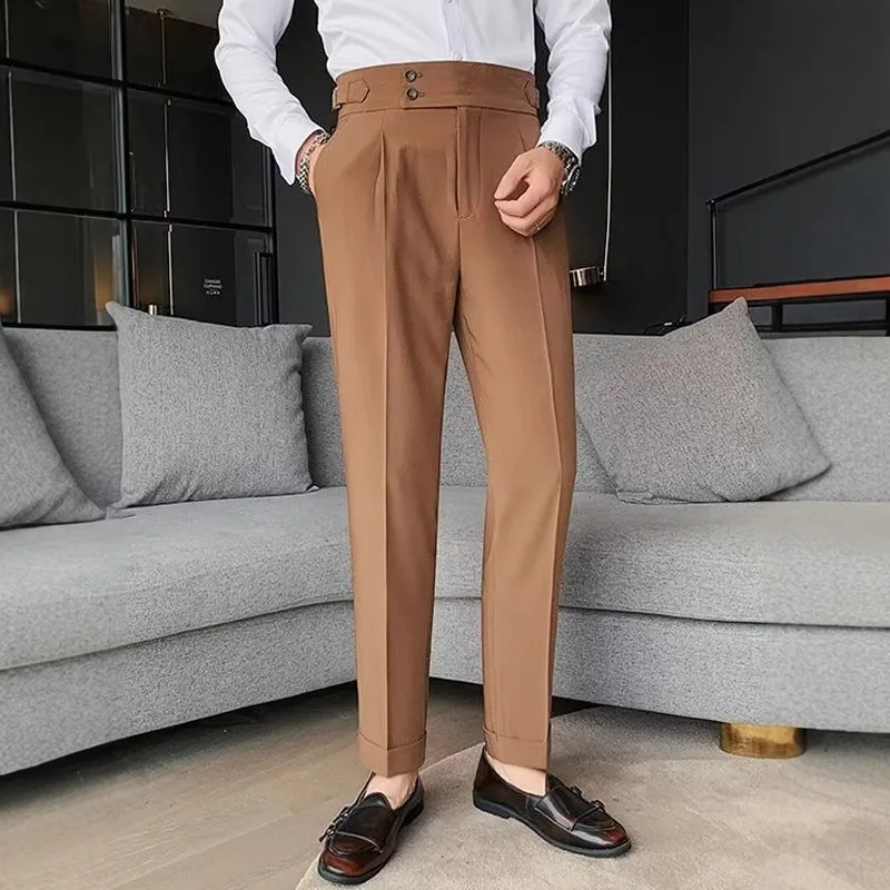 2026 Spring Autumn Men High Waist Belt Design Casual Slim Formal Dress Pant Men Social Office Wedding Party Dress Suit Pants
2026 Spring Autumn Men High Waist Belt Design Casual Slim Formal Dress Pant Men Social Office Wedding Party Dress Suit Pants