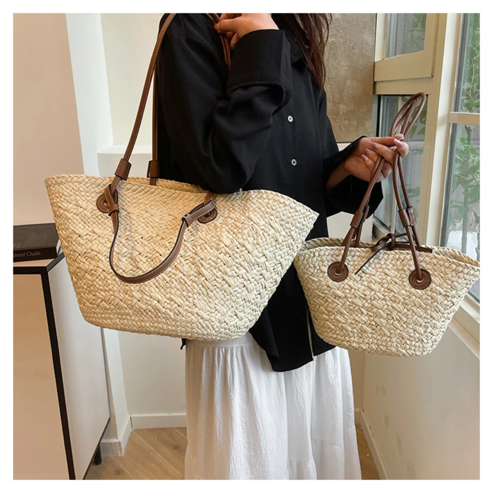Stylish Fashion Solid Color Straw Weaving Tote Bag For Women Bohemia Style Large Capacity Commuting Versatile Shoulder Bag
Stylish Fashion Solid Color Straw Weaving Tote Bag For Women Bohemia Style Large Capacity Commuting Versatile Shoulder Bag