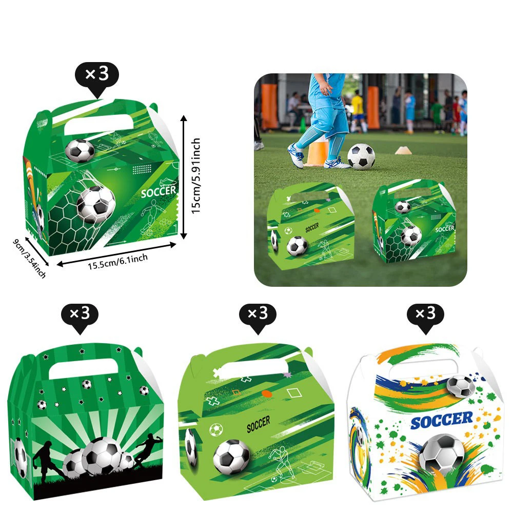 Soccer Party Treat Boxes 12 PCS Football Gift Boxes Cardboard Box with Handles Goodie Bags for Kids Sports Theme Birthday Party
Soccer Party Treat Boxes 12 PCS Football Gift Boxes Cardboard Box with Handles Goodie Bags for Kids Sports Theme Birthday Party