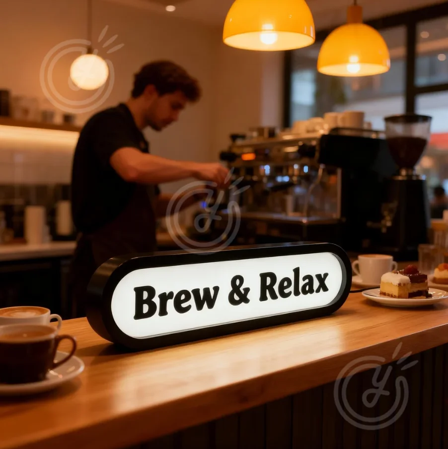 Custom Brew Relax Light Box Promotion Slogan Lightbox Customizable Text Led Sign Shop Signage Business Tabletop Display Logo
Custom Brew Relax Light Box Promotion Slogan Lightbox Customizable Text Led Sign Shop Signage Business Tabletop Display Logo