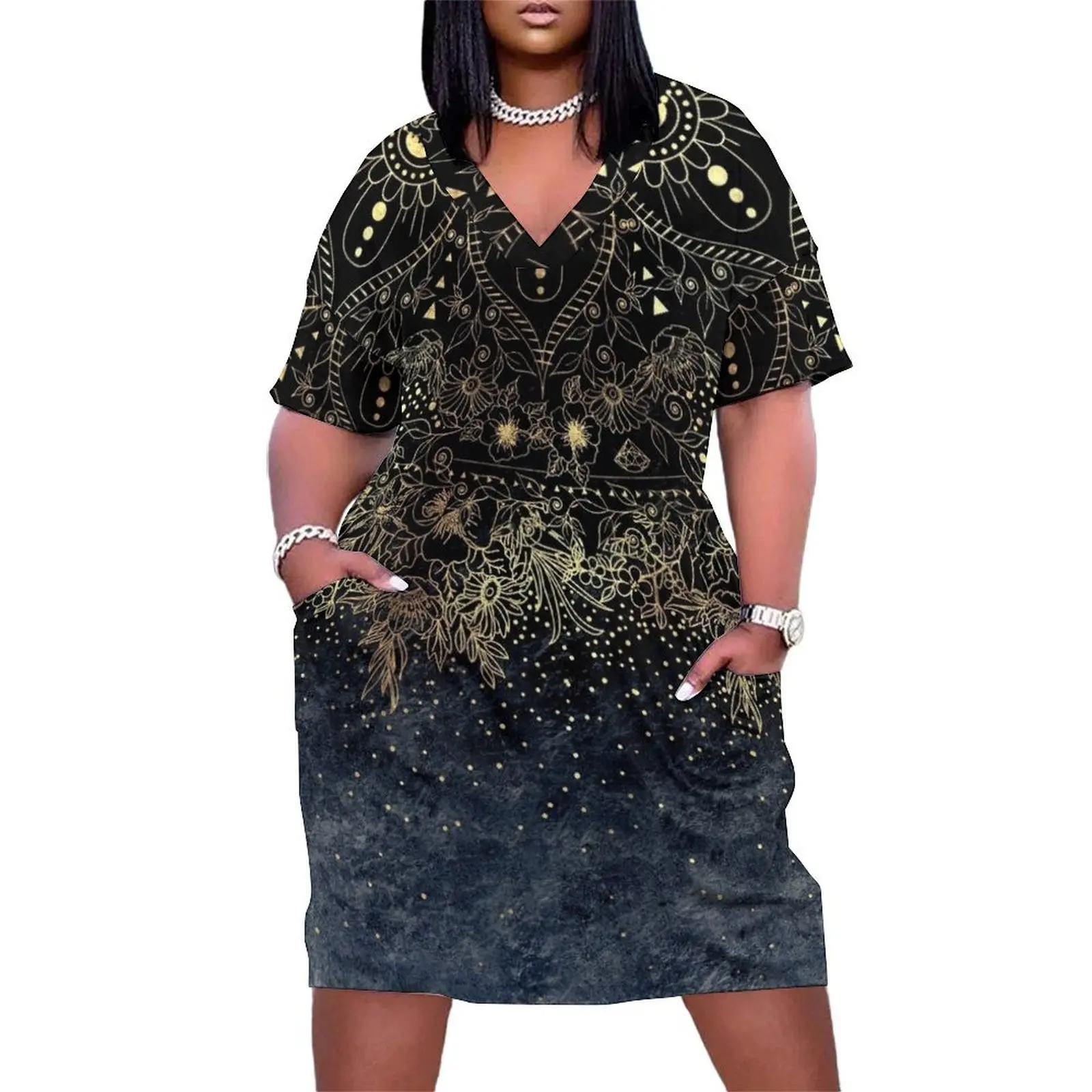 Blue Gold Mandala Floral Loose Pocket Dress ceremony dresses dresses for womens 2025 Women's summer dresses
Blue Gold Mandala Floral Loose Pocket Dress ceremony dresses dresses for womens 2025 Women's summer dresses