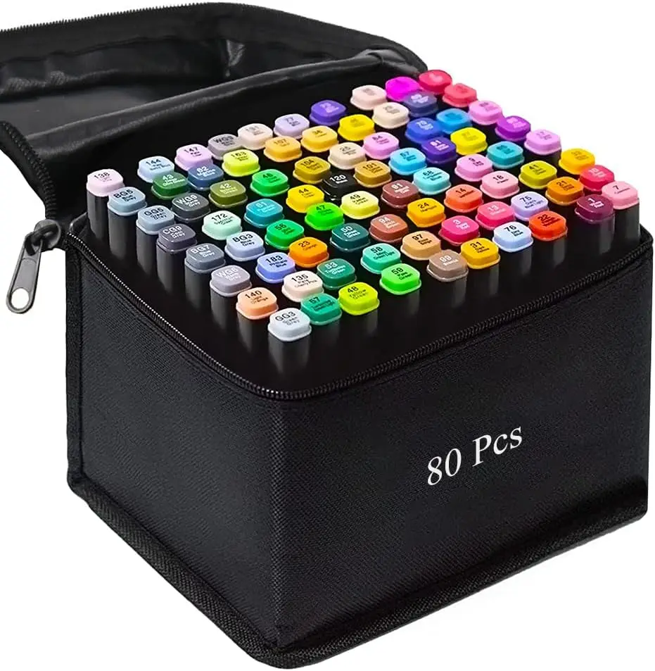 80 Colors Alcohol Markers Set for Kids Adults, Dual Tip Permanent Sketch Markers with Organizing Case
80 Colors Alcohol Markers Set for Kids Adults, Dual Tip Permanent Sketch Markers with Organizing Case