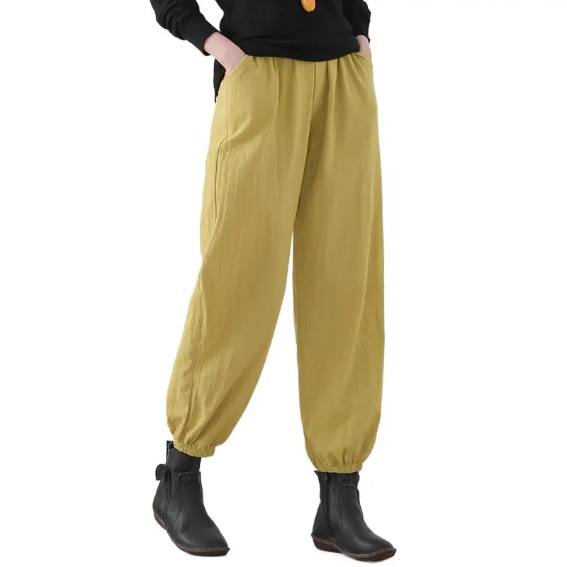 Japanese style Cotton Linen Pants for Women Solid Basic High Waist vintage Joggers Spring Summer Ankle Length Trousers
Japanese style Cotton Linen Pants for Women Solid Basic High Waist vintage Joggers Spring Summer Ankle Length Trousers