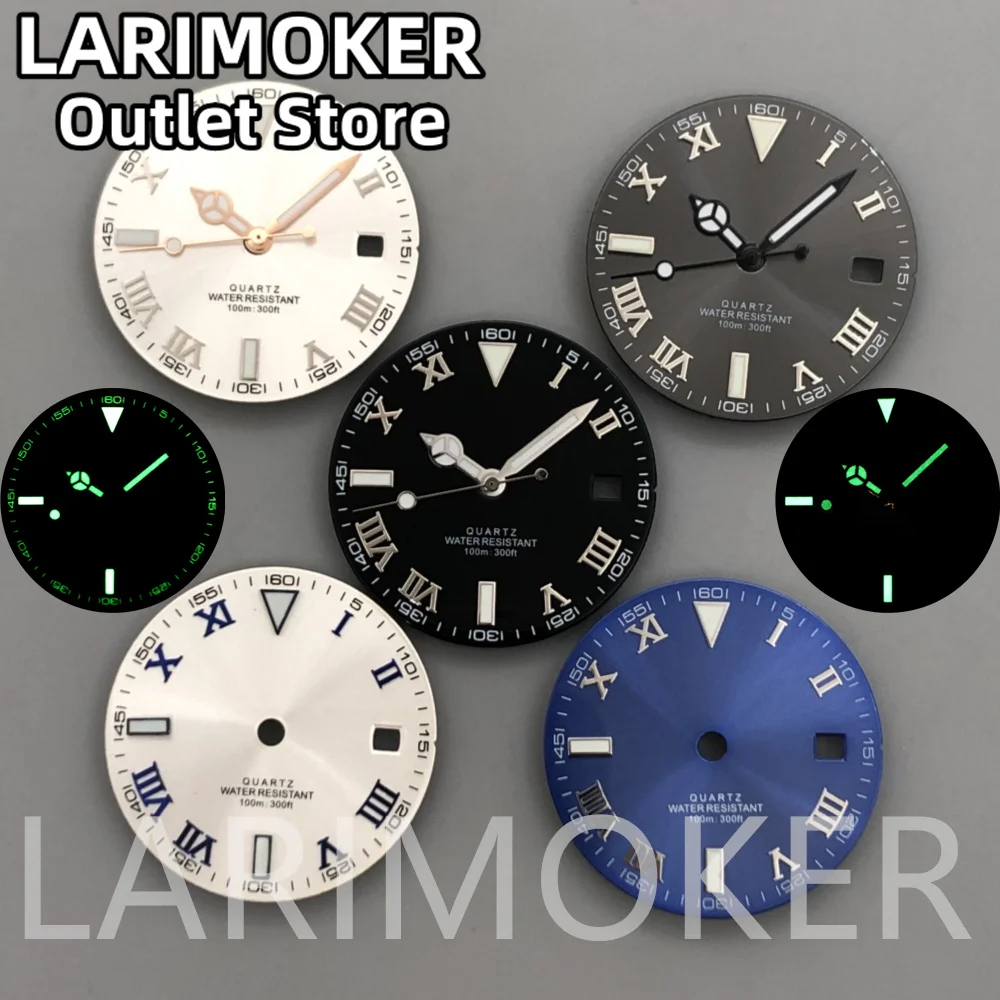 LARIMOKER 29mm Black White Bule Grey Sunburst dial Roman numerals fit Rhonda 515 Quartz movement Watch Accessories set
LARIMOKER 29mm Black White Bule Grey Sunburst dial Roman numerals fit Rhonda 515 Quartz movement Watch Accessories set