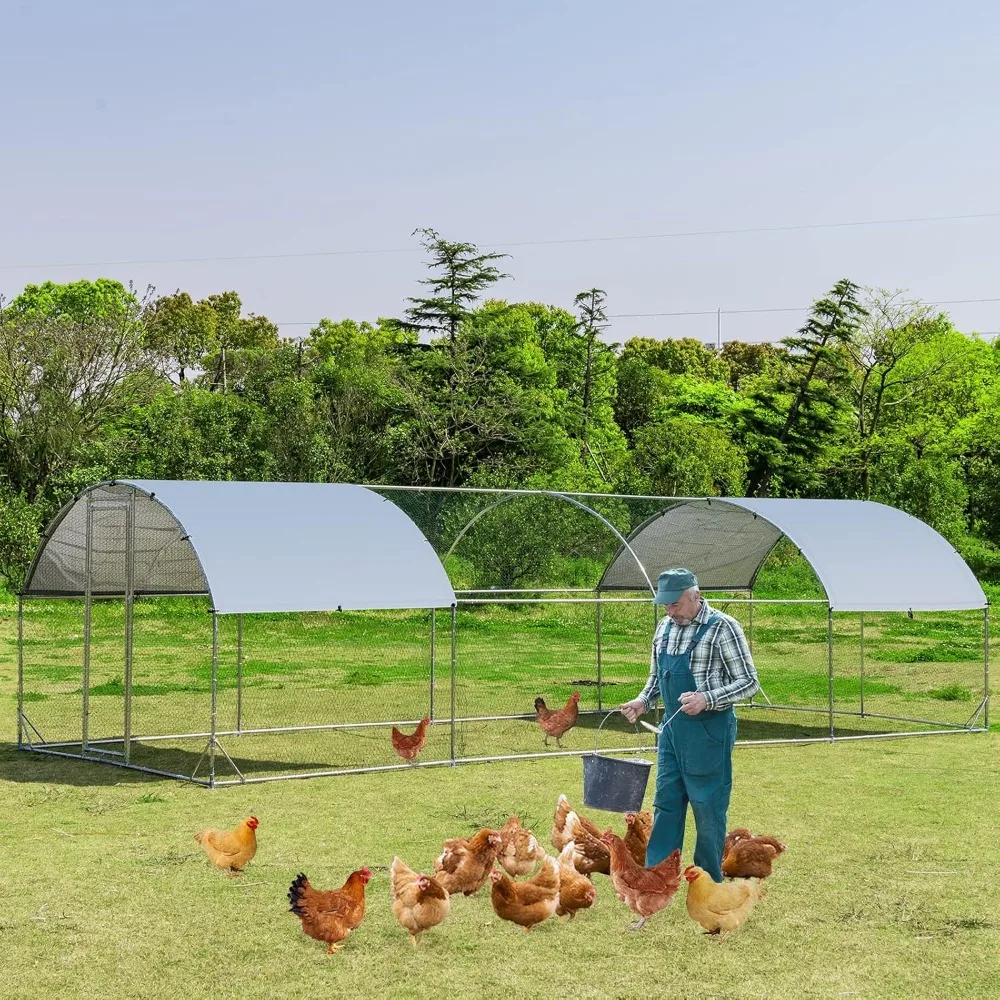 25ft Metal Chicken Coop, Galvanized Walk-in Chicken Run with Waterproof Cover, Dome Shaped Poultry Cage Hen Run House Rabbits H
25ft Metal Chicken Coop, Galvanized Walk-in Chicken Run with Waterproof Cover, Dome Shaped Poultry Cage Hen Run House Rabbits H