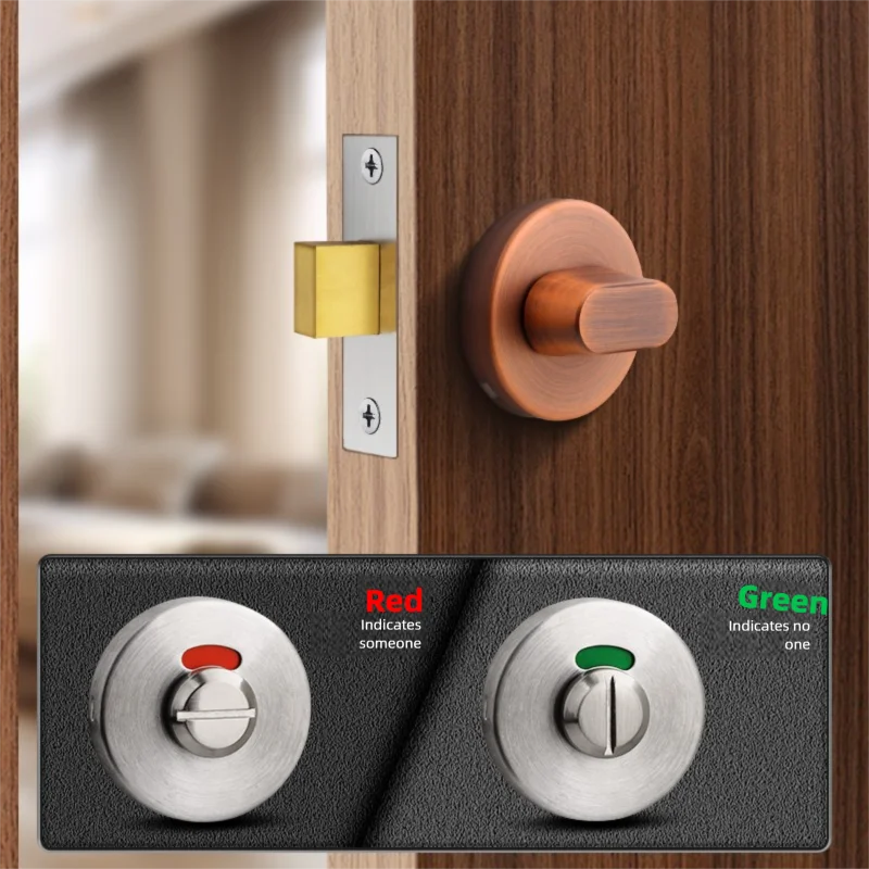 Универсальный коммерческий индикаторный замок для туалета без ключа, из нержавеющей стали, с ручкой, для дверей туалетных кабинок - простая установка
Универсальный коммерческий индикаторный замок для туалета без ключа, из нержавеющей стали, с ручкой, для дверей туалетных кабинок - простая установка