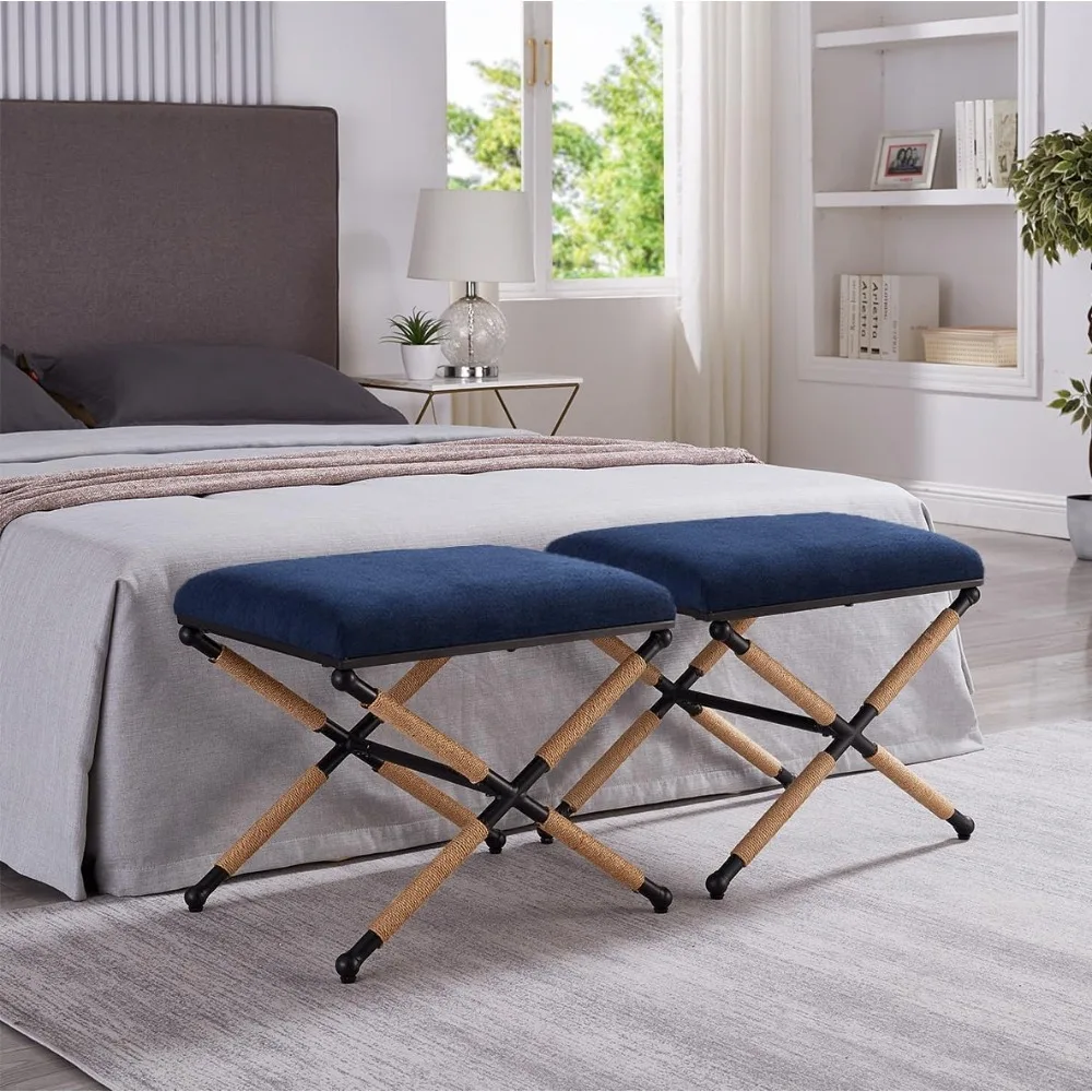 Upholstered Ottoman Bench X- Metal Frame Foot Stool Padded Entryway Stool, storage bench furniture
Upholstered Ottoman Bench X- Metal Frame Foot Stool Padded Entryway Stool, storage bench furniture