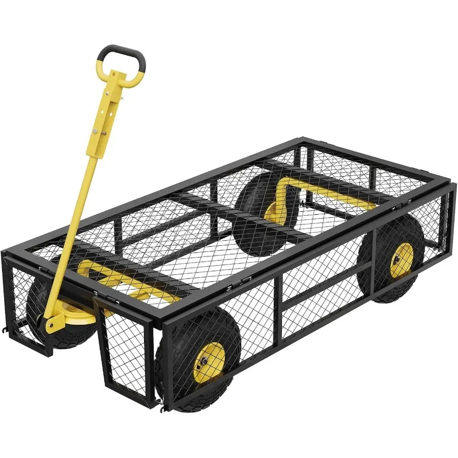 900 lbs Garden Cart with Removable Mesh Sides Heavy Duty Steel Garden Wagon with 10" Pneumatic Tires and 180°Rotating Handle Ya
900 lbs Garden Cart with Removable Mesh Sides Heavy Duty Steel Garden Wagon with 10" Pneumatic Tires and 180°Rotating Handle Ya
