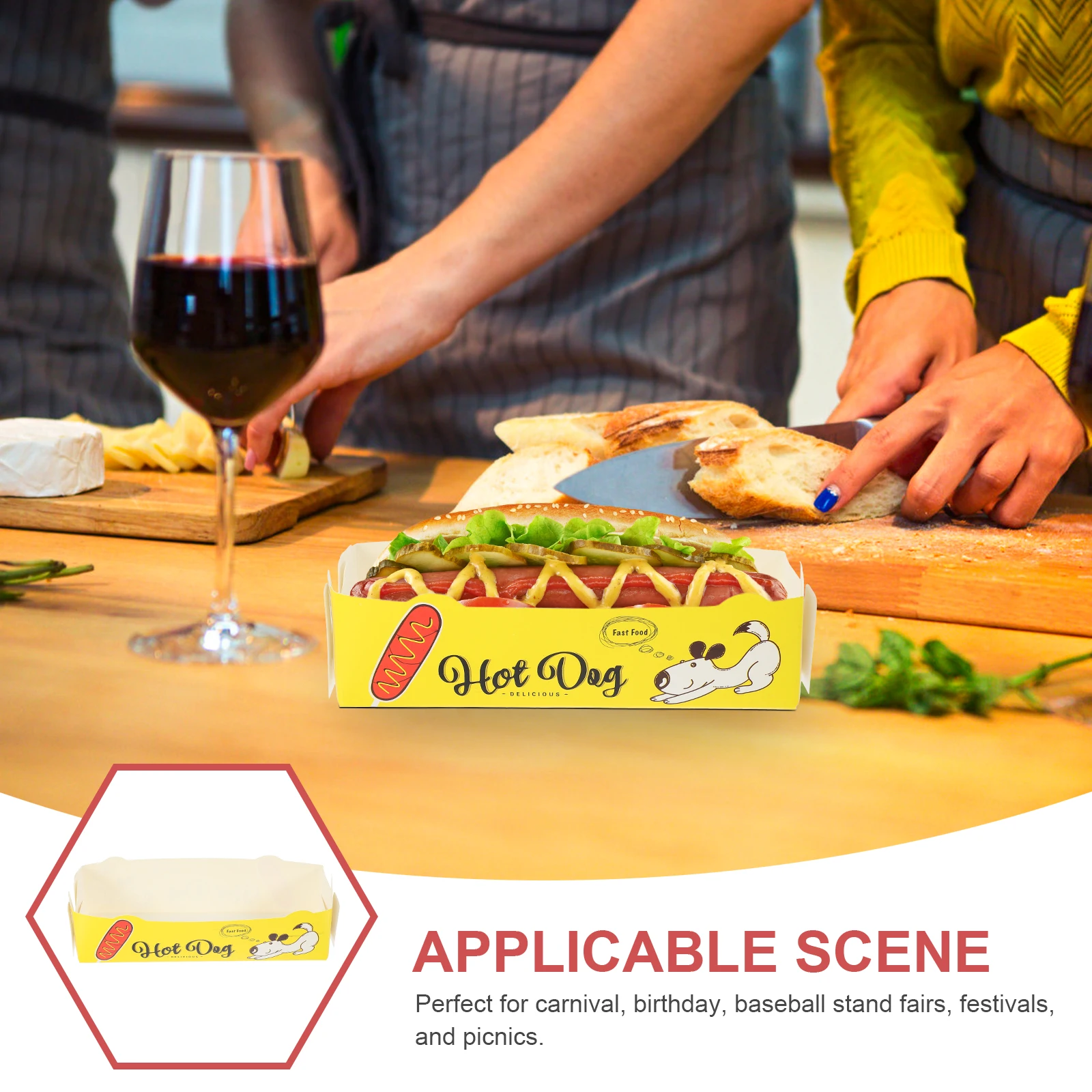 50pcs Hot Dog Box Food Trays Disposable Paper Color Container Holders Cartons Snack Tray Chicken Box
50pcs Hot Dog Box Food Trays Disposable Paper Color Container Holders Cartons Snack Tray Chicken Box