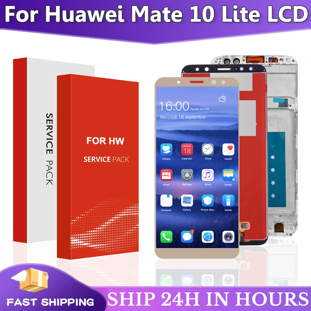 5,9-дюймовый ЖК-дисплей для Huawei Mate 10 Lite RNE-L21 RNE-L22 RNE-L01, сменный преобразователь сенсорного экрана в сборе с рамкой
5,9-дюймовый ЖК-дисплей для Huawei Mate 10 Lite RNE-L21 RNE-L22 RNE-L01, сменный преобразователь сенсорного экрана в сборе с рамкой