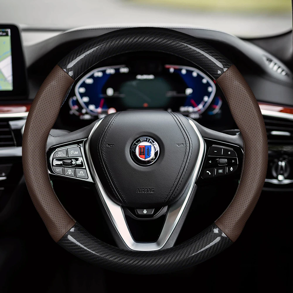 Carbon fiber Leather Steering Wheel Cover for ALPINA B3 B4 B5 B6 B7 C2 D3 D4 D5 XD3 XD4 F10 E46 E30 E38 E39 E90 Auto Accessories
Carbon fiber Leather Steering Wheel Cover for ALPINA B3 B4 B5 B6 B7 C2 D3 D4 D5 XD3 XD4 F10 E46 E30 E38 E39 E90 Auto Accessories