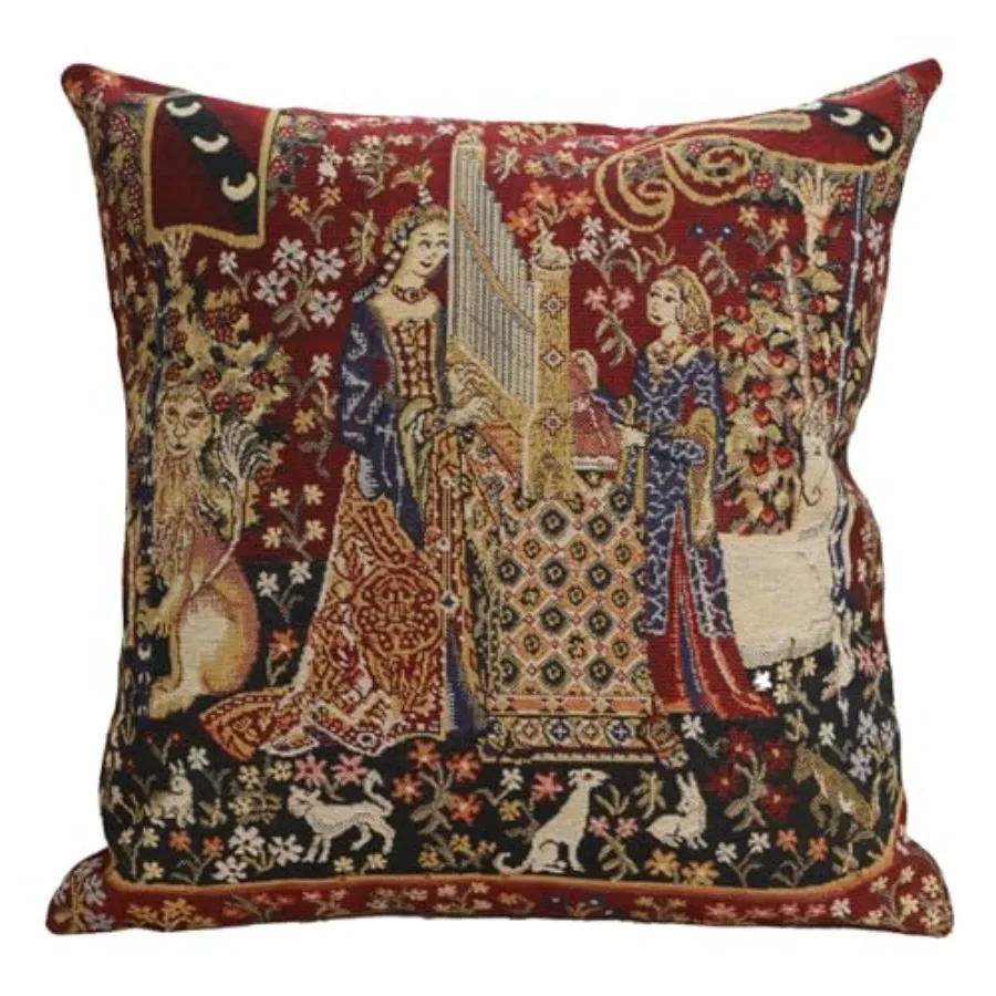 Charlotte Home Furnishings Couch Pillow Cover 16X16 in Lady and Unicorn Decorative Throw Pillow Cover Belgian Medieval Tapestry
Charlotte Home Furnishings Couch Pillow Cover 16X16 in Lady and Unicorn Decorative Throw Pillow Cover Belgian Medieval Tapestry