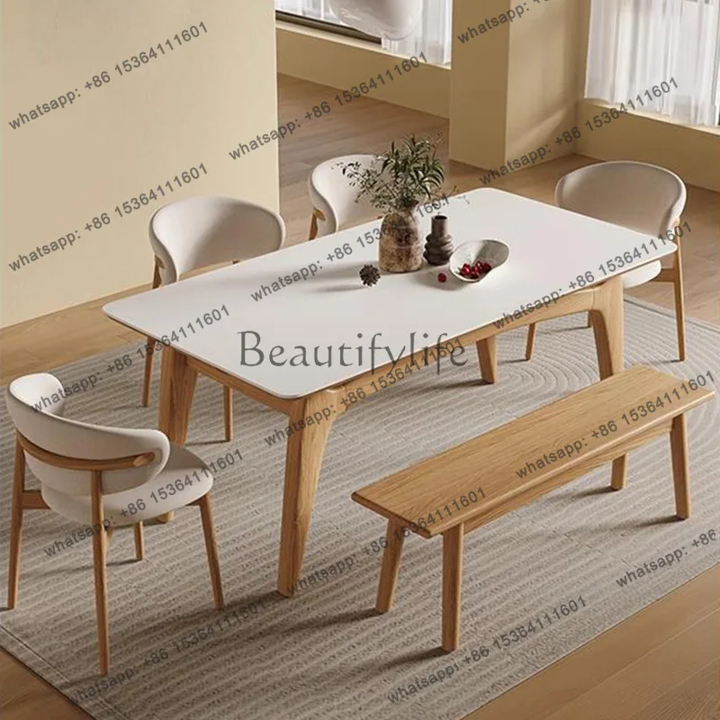 Delifeng rock slab solid wood dining table Nordic log style ash wood household pure white cream dining table
Delifeng rock slab solid wood dining table Nordic log style ash wood household pure white cream dining table