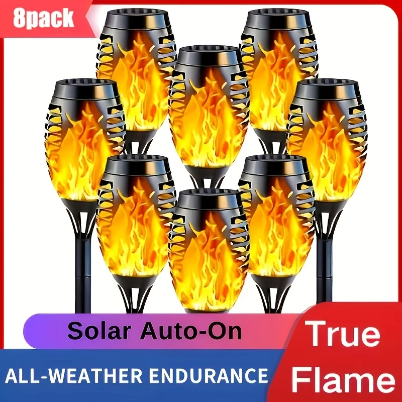 8 Solar Outdoor Lights, Dancing And Flashing Flame Torch Lights, Courtyard Solar Lights, Suitable for Lawns, Gardens, Courtyards, Weddings And Parties - Automatic Switch, IP44 Protection Level, Outdoor Lighting, Outdoor Christmas Decoration
8 Solar Outdoor Lights, Dancing And Flashing Flame Torch Lights, Courtyard Solar Lights, Suitable for Lawns, Gardens, Courtyards, Weddings And Parties - Automatic Switch, IP44 Protection Level, Outdoor Lighting, Outdoor Christmas Decoration