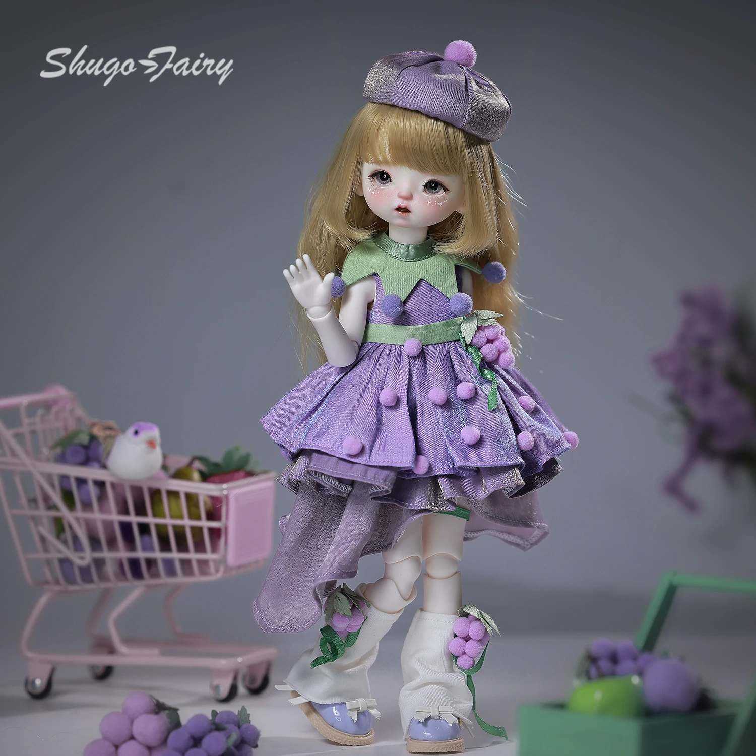 Qiqi A 1/6 Bjd Doll Baby Face Purple Reign Princess Grape Sweet Lolita Style Korean ShugaFairy Ball Jointed Dolls
Qiqi A 1/6 Bjd Doll Baby Face Purple Reign Princess Grape Sweet Lolita Style Korean ShugaFairy Ball Jointed Dolls