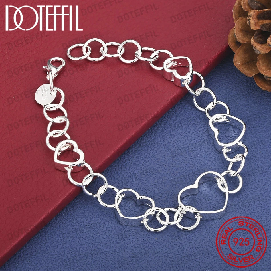 Браслет из стерлингового серебра 925 пробы для женщин, 8 дюймов, с подвеской в виде сердца, для модных украшений, свадеб, помолвок, вечеринок, подарков, аксессуаров
Браслет из стерлингового серебра 925 пробы для женщин, 8 дюймов, с подвеской в виде сердца, для модных украшений, свадеб, помолвок, вечеринок, подарков, аксессуаров