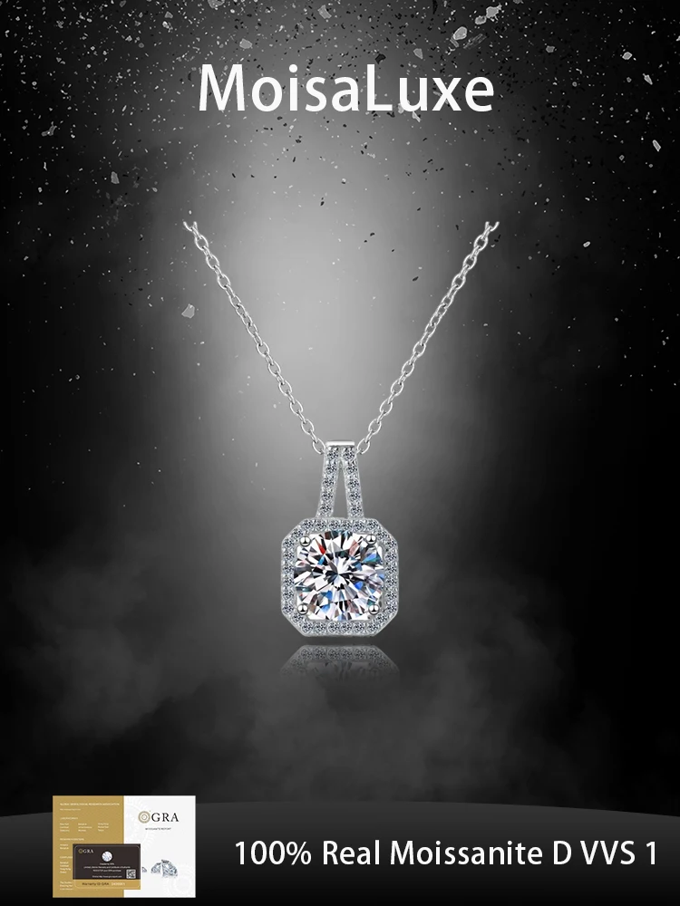 MoisaLuxe Official Store Plata Sterling 925 Silver Fashion Jewelry Four Claw Female Moissanite Necklace for Women Clavicle Chain
MoisaLuxe Official Store Plata Sterling 925 Silver Fashion Jewelry Four Claw Female Moissanite Necklace for Women Clavicle Chain