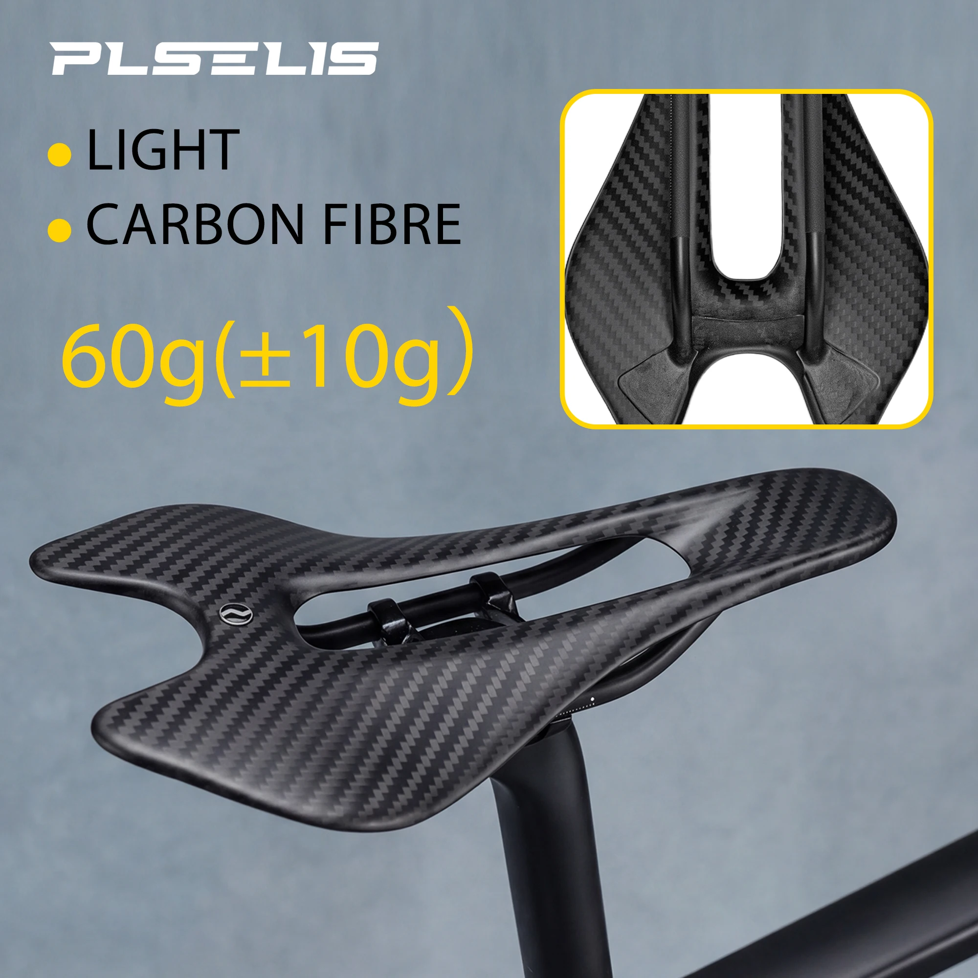 Plselis Ultra-light carbon saddle 60g, integrated design, ergonomic design, breathable and comfortable.
Plselis Ultra-light carbon saddle 60g, integrated design, ergonomic design, breathable and comfortable.