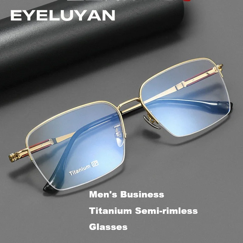 EYELUYAN Men's Semi-Rimless Eyeglasses Frames Wood & Titanium IP 2026 New Business Square Optical Myopia Glasses Frames
EYELUYAN Men's Semi-Rimless Eyeglasses Frames Wood & Titanium IP 2026 New Business Square Optical Myopia Glasses Frames