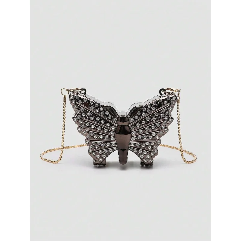 1 шт. мини-клатч с металлическим золотом/серебряным блеском и стразами-бабочкой, многофункциональная декоративная женская модная косметичка,
1 шт. мини-клатч с металлическим золотом/серебряным блеском и стразами-бабочкой, многофункциональная декоративная женская модная косметичка,