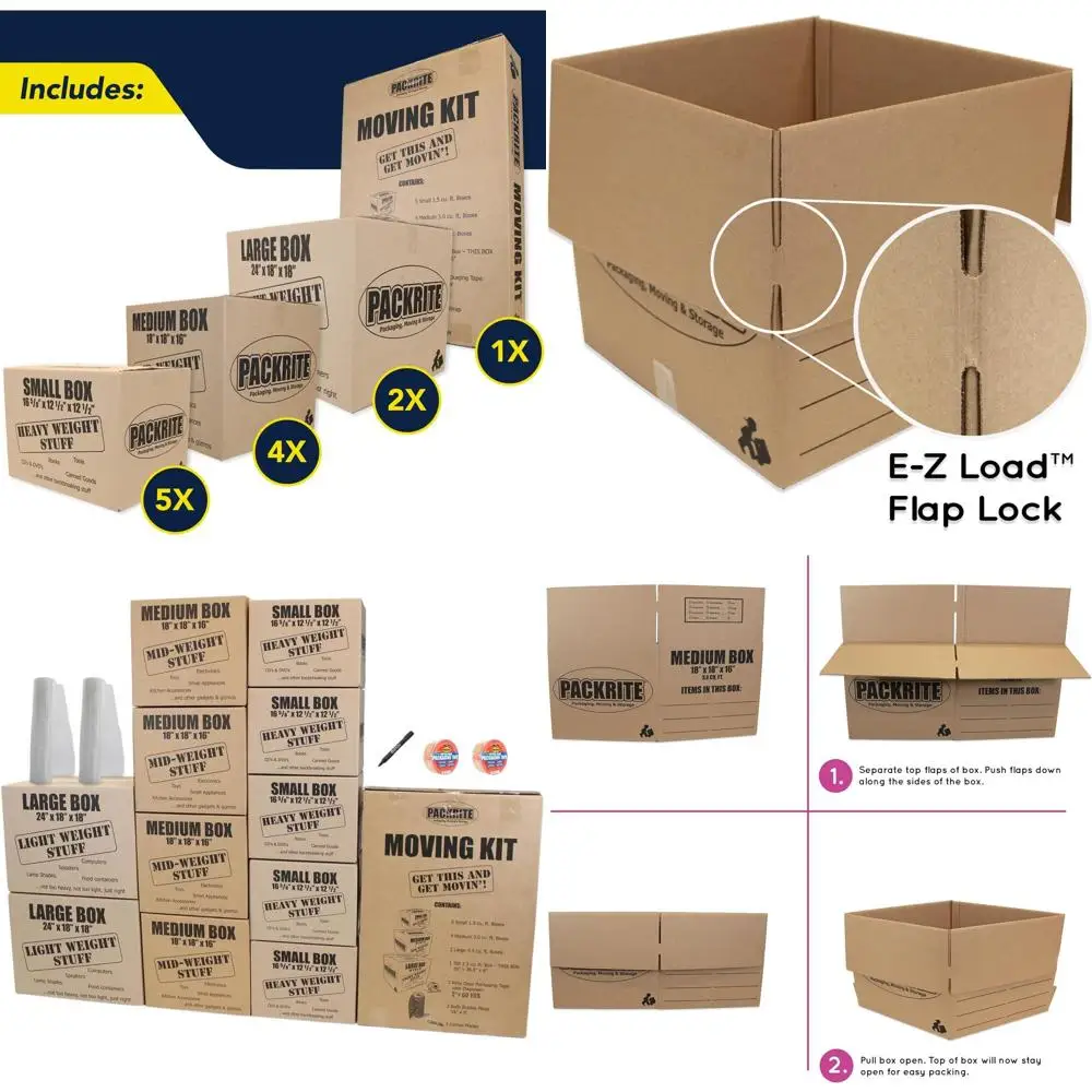 Complete Dorm Room Moving Kit: 12 Boxes, Tape, Bubble Wrap, Markers for Efficient Packing
Complete Dorm Room Moving Kit: 12 Boxes, Tape, Bubble Wrap, Markers for Efficient Packing