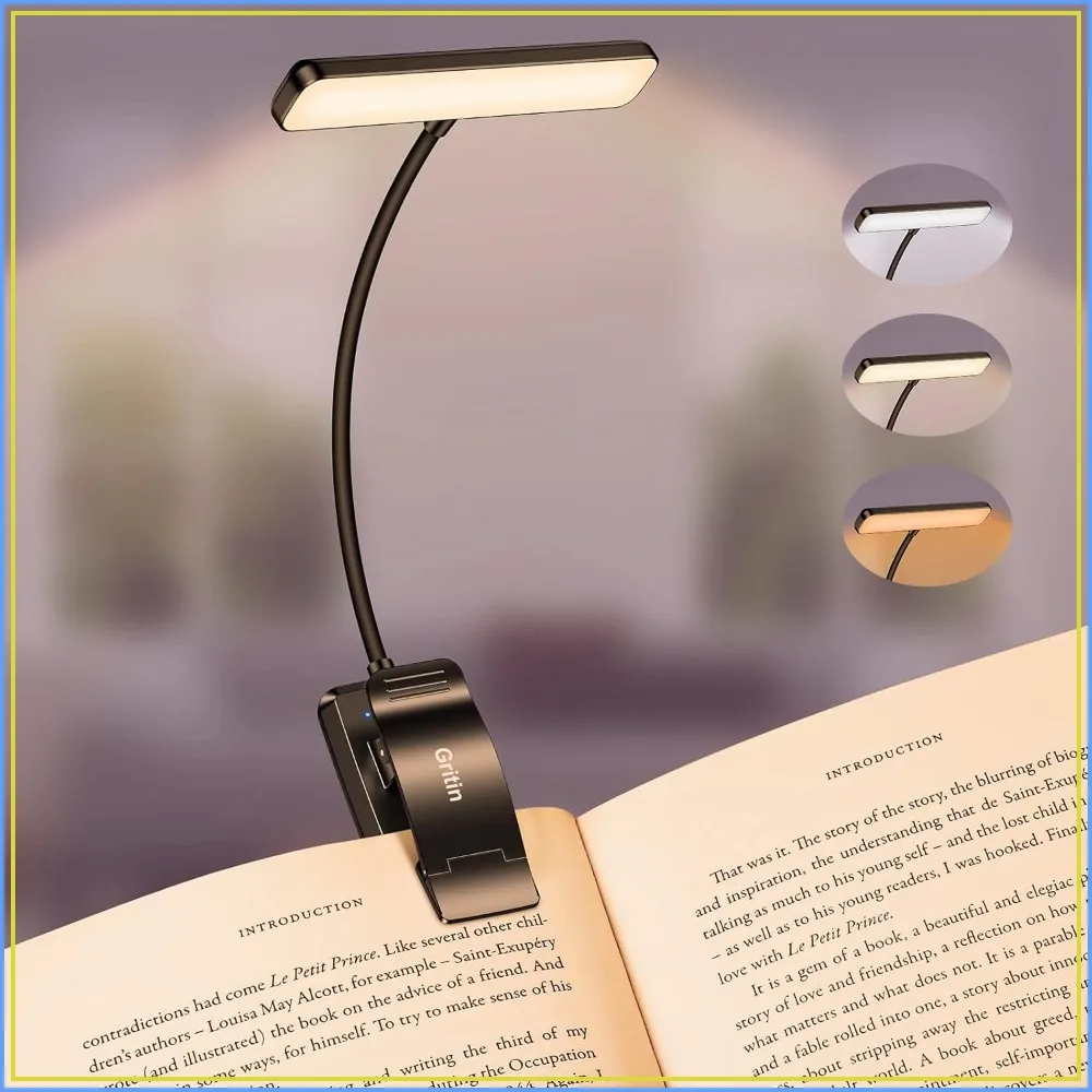 19 LED Rechargeable Book Light with Memory, 3 Color Temperatures, Stepless Dimming, 90H Runtime, Eye-Caring Clip-On Light for Reading in Bed
19 LED Rechargeable Book Light with Memory, 3 Color Temperatures, Stepless Dimming, 90H Runtime, Eye-Caring Clip-On Light for Reading in Bed