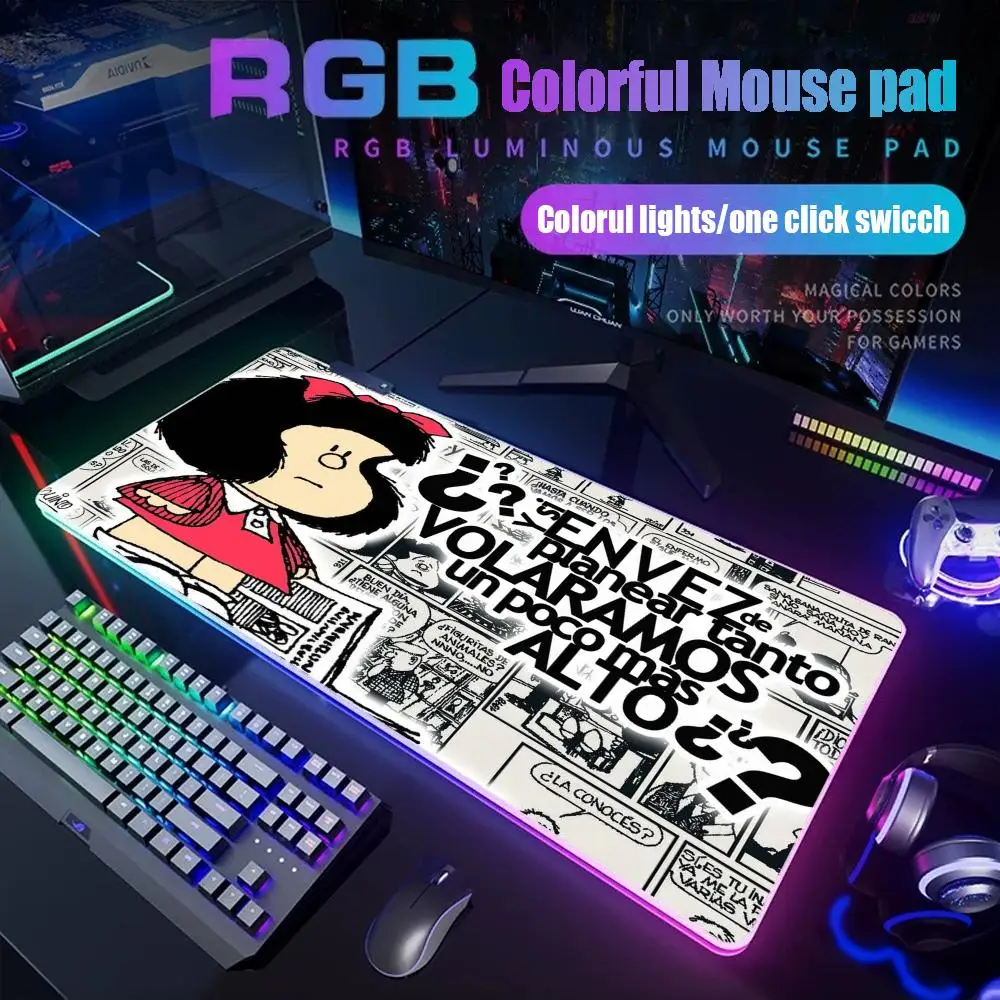 Cute Mafalda Mouse Pad Gamer Rgb Desk Mat Back Light Led Mousepad Setup Gaming Accessories Deskmat Big Mousepad Backlight
Cute Mafalda Mouse Pad Gamer Rgb Desk Mat Back Light Led Mousepad Setup Gaming Accessories Deskmat Big Mousepad Backlight