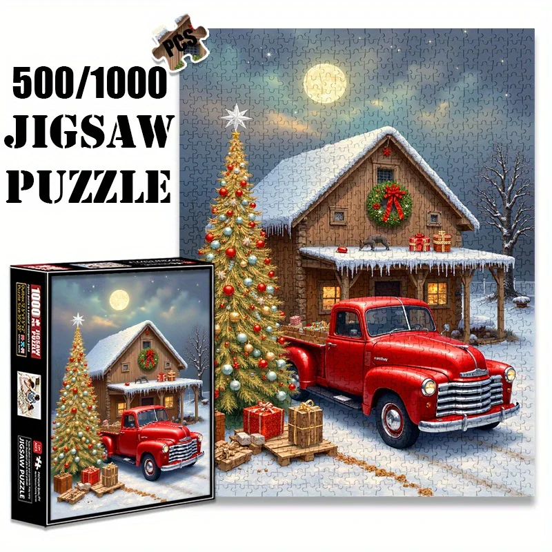 500/1000 шт., бумажный пазл, Рождественская страна, снежная сцена, красный грузовик, большая игрушка-головоломка, игра для взрослых, подарок, семейная интерактивная игра
500/1000 шт., бумажный пазл, Рождественская страна, снежная сцена, красный грузовик, большая игрушка-головоломка, игра для взрослых, подарок, семейная интерактивная игра