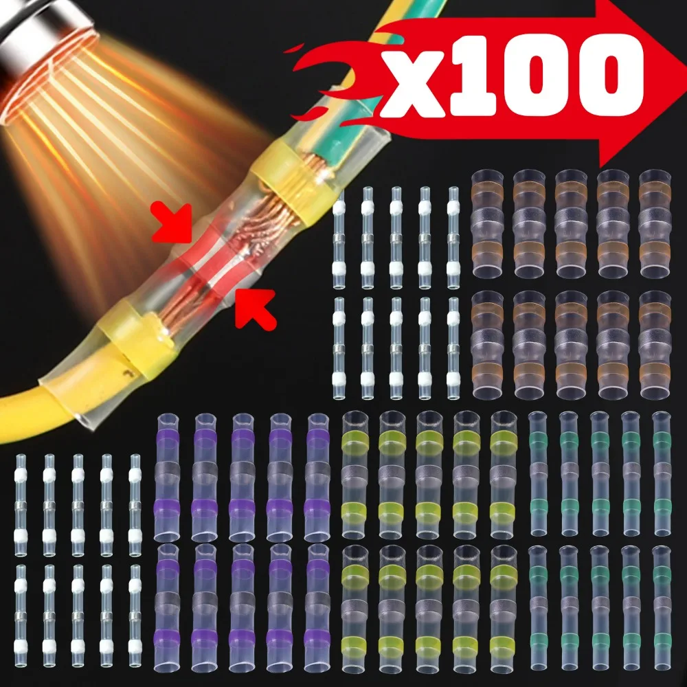 Solderless Heat Shrink Wire Connectors Waterproof Seal Butt Terminals Electrical Splices Auto Marine Insulation Protective Tube
Solderless Heat Shrink Wire Connectors Waterproof Seal Butt Terminals Electrical Splices Auto Marine Insulation Protective Tube