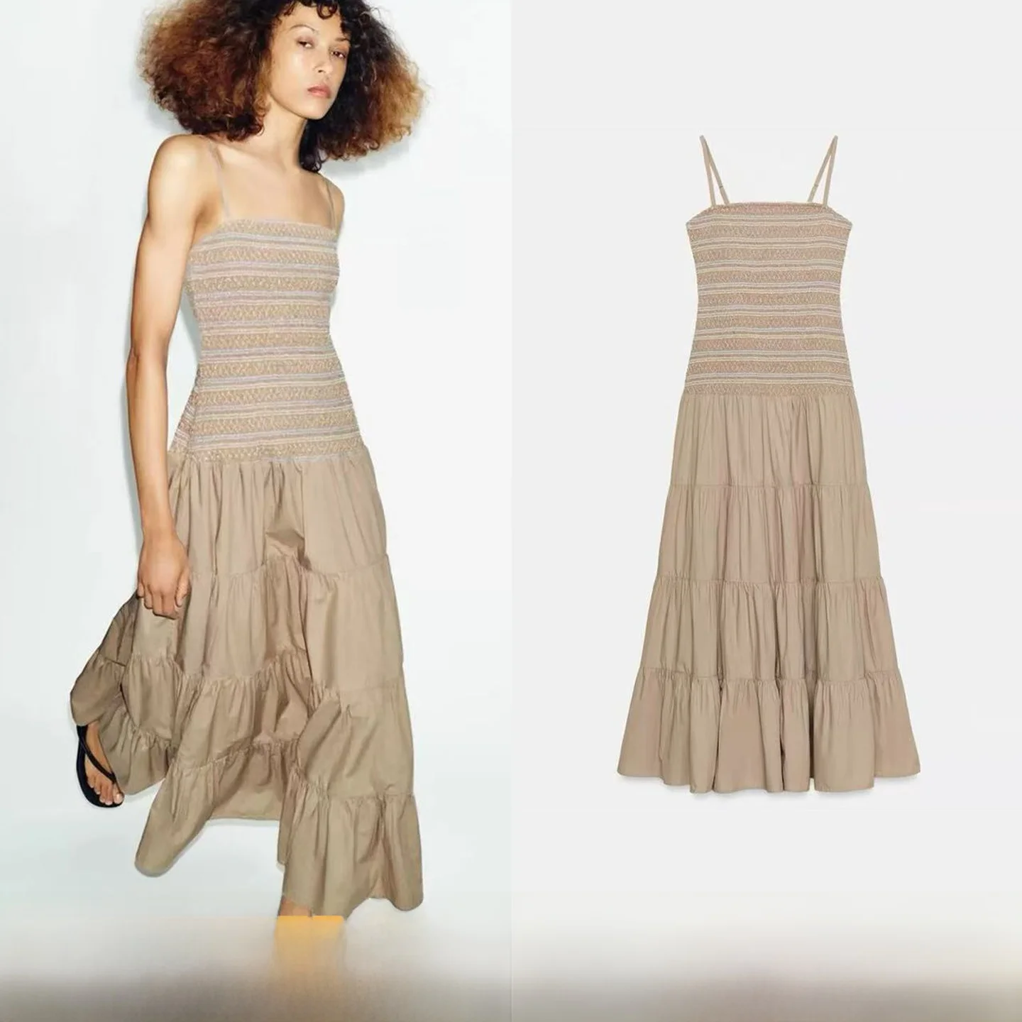 New Spring Summer Women's Fashion Versatile Embroidered Honeycomb Grid Midi Strap Dress Sweet Style City Commute Casual Dress
New Spring Summer Women's Fashion Versatile Embroidered Honeycomb Grid Midi Strap Dress Sweet Style City Commute Casual Dress