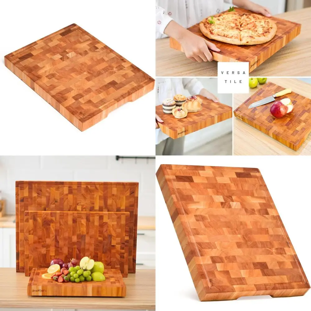 Handcrafted Mahogany Butcher Block - 16.5x12.6x1.6 End-Grain Cutting Board with Juice Groove, Knife-Friendly Surface, Ergonomic
Handcrafted Mahogany Butcher Block - 16.5x12.6x1.6 End-Grain Cutting Board with Juice Groove, Knife-Friendly Surface, Ergonomic