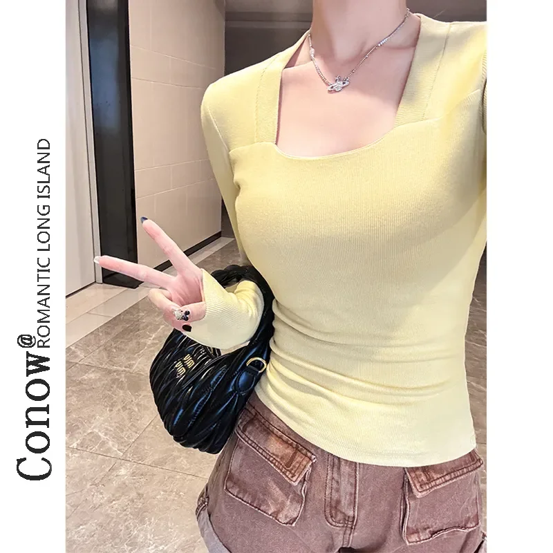 Универсальная нижняя рубашка с квадратным воротником, тонкий топ, модная двусторонняя бархатная футболка с длинными рукавами для женщин
Универсальная нижняя рубашка с квадратным воротником, тонкий топ, модная двусторонняя бархатная футболка с длинными рукавами для женщин