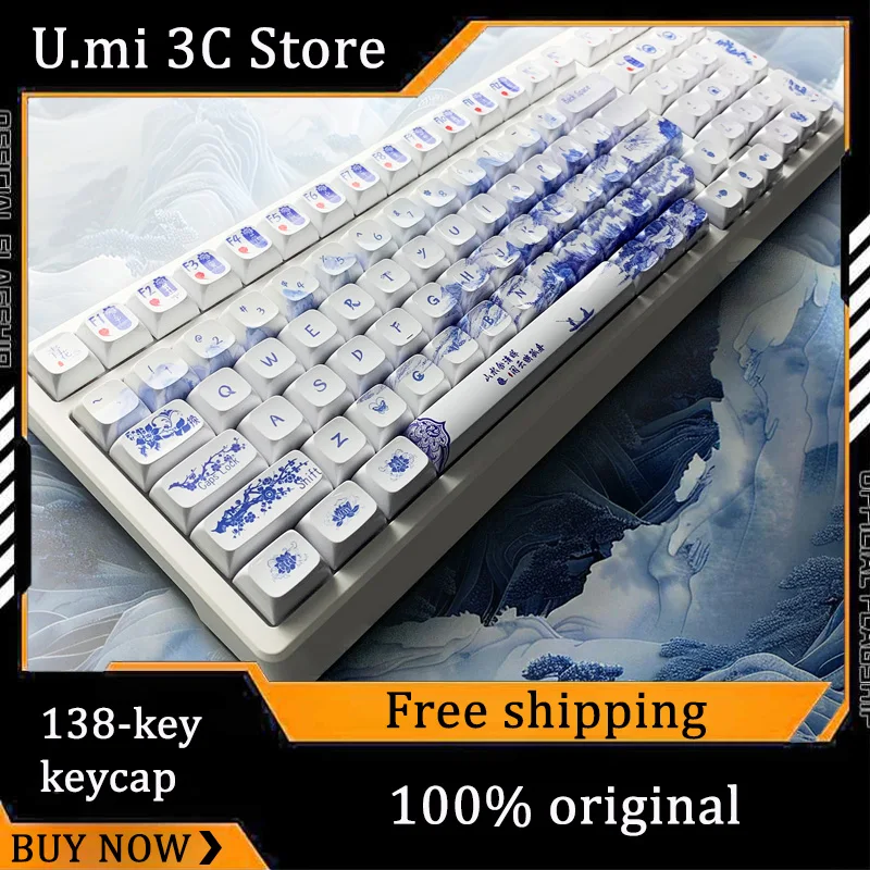 Blue-And-White Porcelain Theme Keycaps 138-Key Zda Profile Resin Material Mechanical Keyboard Cartoon Anime Gaming Gift Keycaps
Blue-And-White Porcelain Theme Keycaps 138-Key Zda Profile Resin Material Mechanical Keyboard Cartoon Anime Gaming Gift Keycaps
