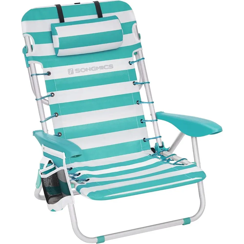 Adjustable Backrest Portable Beach Chair with Side Pockets, 331 lb Capacity, Green & White
Adjustable Backrest Portable Beach Chair with Side Pockets, 331 lb Capacity, Green & White