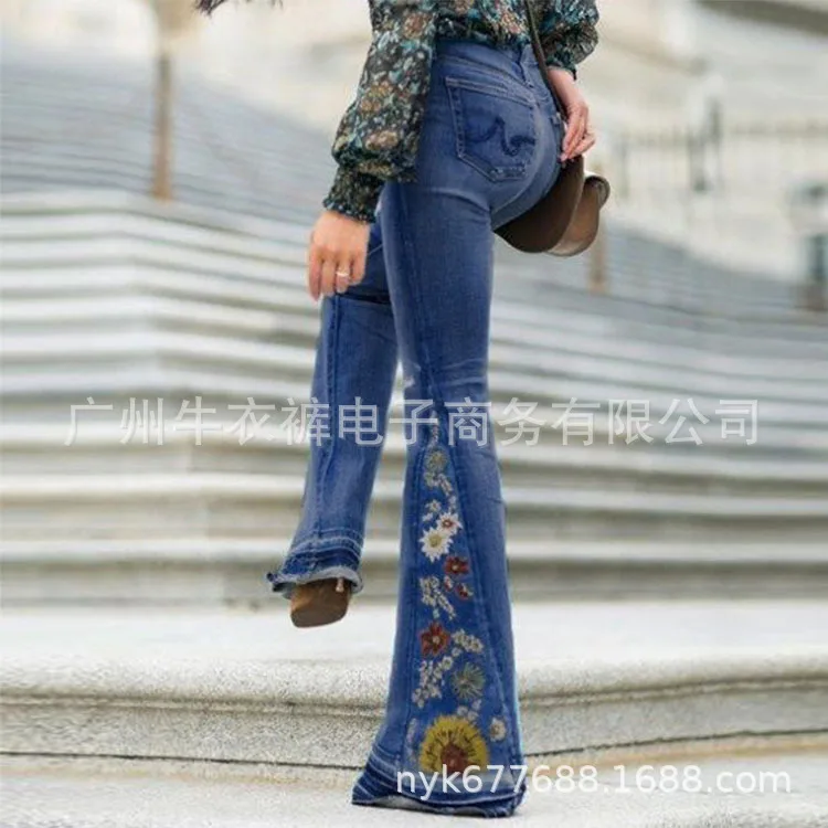 Fashion Blue Jeans 2026 Spring Women Embroidered Embroidered Print Casual Long Denim Flared Pants Y2K Vintage Streetwear
Fashion Blue Jeans 2026 Spring Women Embroidered Embroidered Print Casual Long Denim Flared Pants Y2K Vintage Streetwear