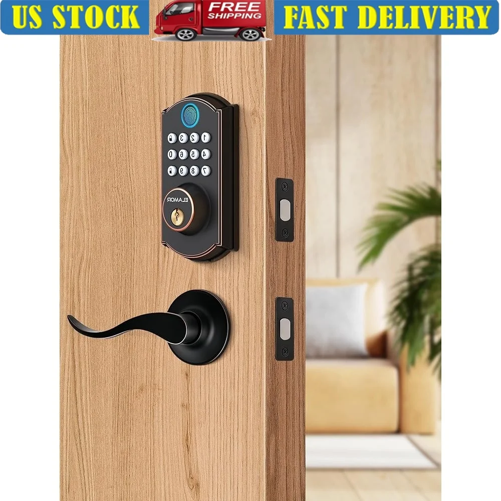 M19 Fingerprint Door Lock Keyless Entry Electronic Keypad with 2 Lever Handles Automatic Locking Easy Install Waterproof Durable
M19 Fingerprint Door Lock Keyless Entry Electronic Keypad with 2 Lever Handles Automatic Locking Easy Install Waterproof Durable