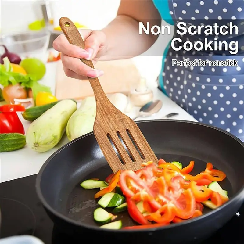 ABFW Деревянная кухонная утварь, набор кухонной утвари с ложками из тикового дерева и деревянной лопаткой для приготовления пищи
ABFW Деревянная кухонная утварь, набор кухонной утвари с ложками из тикового дерева и деревянной лопаткой для приготовления пищи