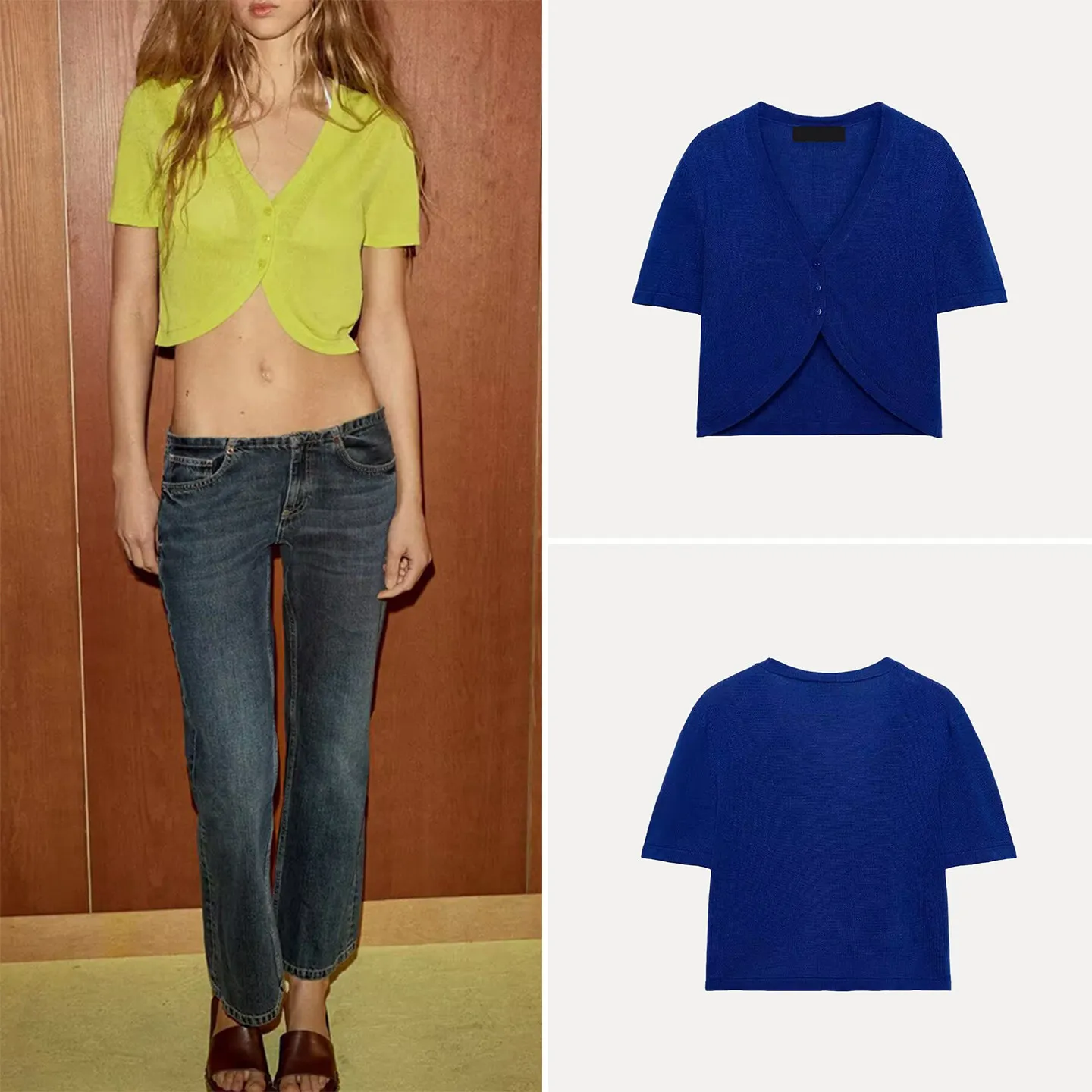 Spring 2026 Women's Short Sleeve V-Neck Knitted Jacket Casual Style Button-Up Knitwear Short Length Cardigan ZADATA Brand
Spring 2026 Women's Short Sleeve V-Neck Knitted Jacket Casual Style Button-Up Knitwear Short Length Cardigan ZADATA Brand