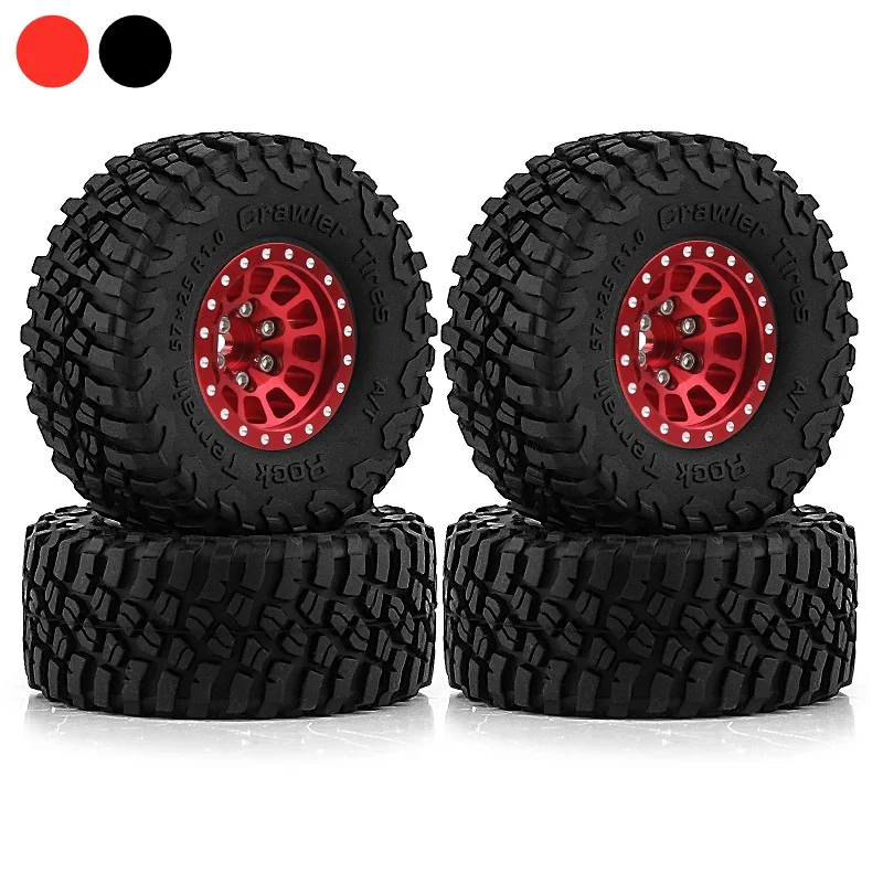 Набор резиновых шин для обода колеса 1,0 1/18 RC Crawler Axial SCX24 AX24 TRX4M FCX24, 4 шт., 57 мм, металл 1/24 дюйма 
Набор резиновых шин для обода колеса 1,0 1/18 RC Crawler Axial SCX24 AX24 TRX4M FCX24, 4 шт., 57 мм, металл 1/24 дюйма