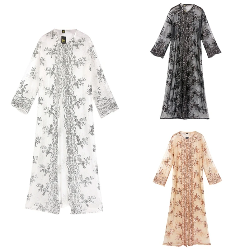 Female Dubai Turkey Maxi Lace Dress Musulman Ensembles Caftan Marocain Islamic Clothing High Waist Long Sleeve Muslim Abaya
Female Dubai Turkey Maxi Lace Dress Musulman Ensembles Caftan Marocain Islamic Clothing High Waist Long Sleeve Muslim Abaya