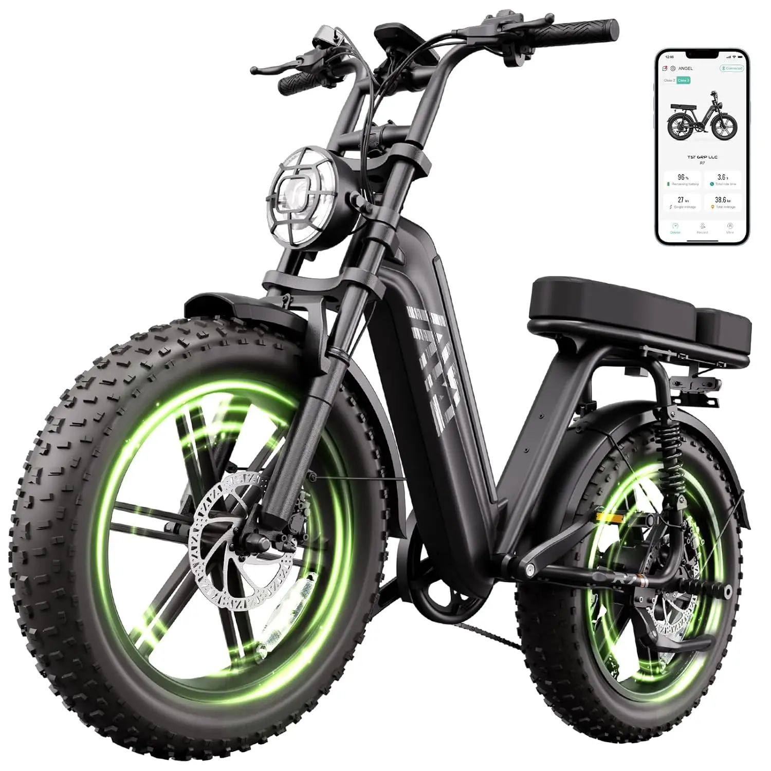1500W Peak Fat Tire Electric Bike 20" All-Terrain 48V 15AH 60 Mile Range Road Sand Mountain Snow Adventure Custom
1500W Peak Fat Tire Electric Bike 20" All-Terrain 48V 15AH 60 Mile Range Road Sand Mountain Snow Adventure Custom