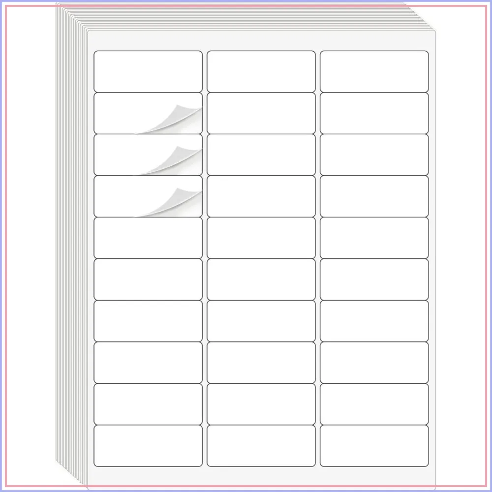 1" x 2-5/8" Address Labels, 900 Labels, White, 30 per Sheet, for Laser/Inkjet Printers
1" x 2-5/8" Address Labels, 900 Labels, White, 30 per Sheet, for Laser/Inkjet Printers