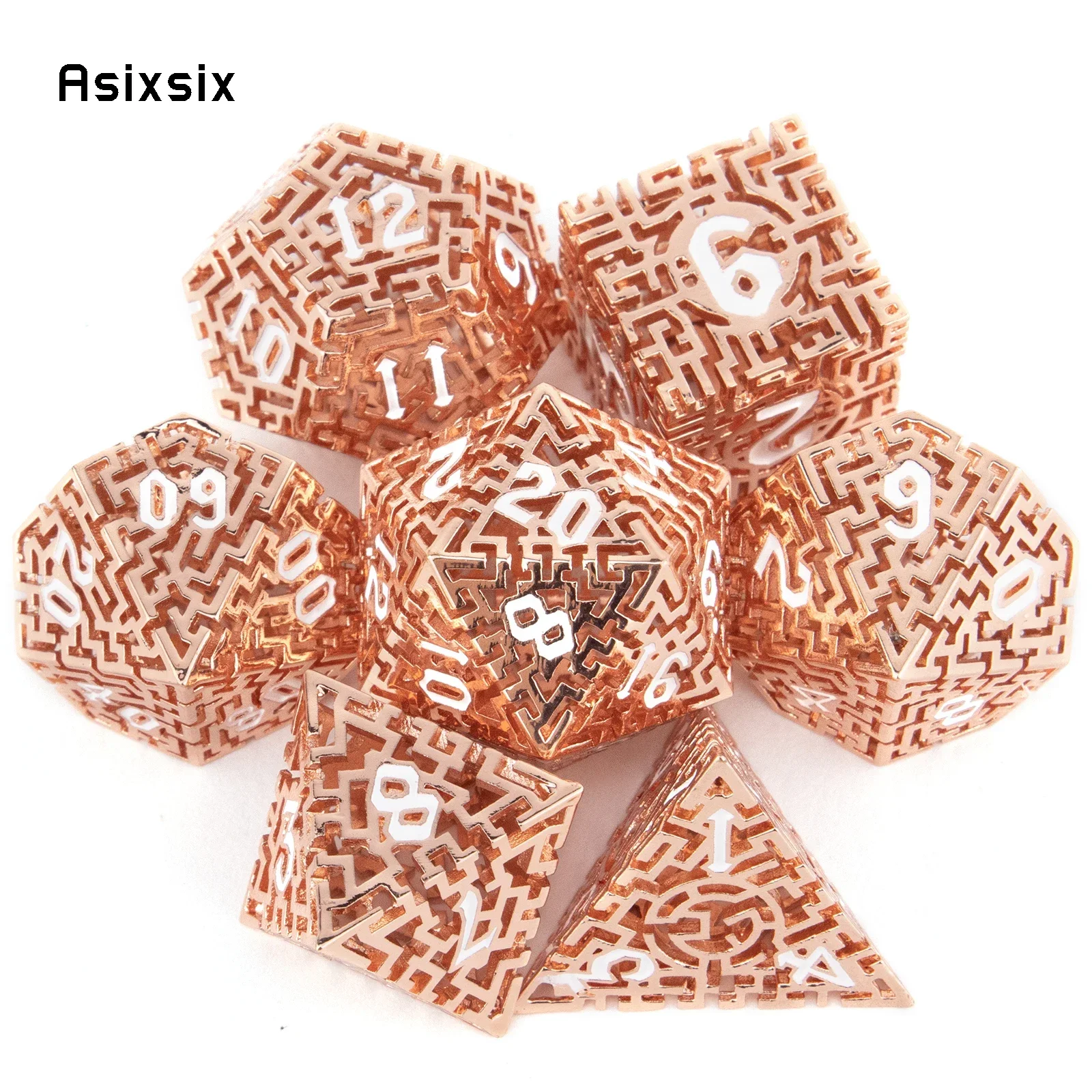 7 Pcs Orange White Metal Dice Maze Hollow Metal Polyhedral Dice Set Suitable for Role-Playing RPG Board Game Gift
7 Pcs Orange White Metal Dice Maze Hollow Metal Polyhedral Dice Set Suitable for Role-Playing RPG Board Game Gift