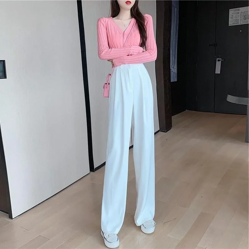 White Summer Women's Suit Pants 2024 Fashion Elegant Straight Dress Pants Hot Casual High Waist Long Wide Leg Female Trousers
White Summer Women's Suit Pants 2024 Fashion Elegant Straight Dress Pants Hot Casual High Waist Long Wide Leg Female Trousers