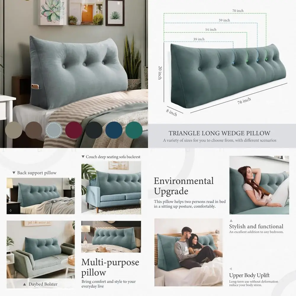 Velvet Wedge Pillow Headboard for College Dorms - Thickened Triangular Backrest with Side Support
Velvet Wedge Pillow Headboard for College Dorms - Thickened Triangular Backrest with Side Support