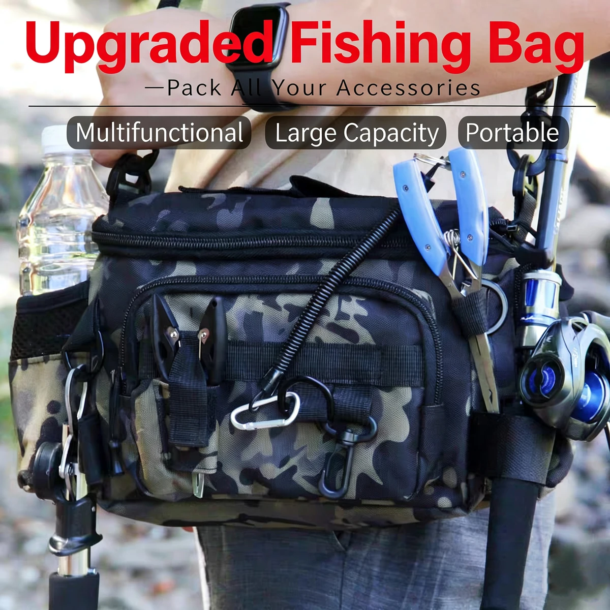 Multifunctional Large Size Fishing Tackle Bags Single Shoulder Crossbody Waist Pack Fish Lures Gear Utility Storage Fishing Bag
Multifunctional Large Size Fishing Tackle Bags Single Shoulder Crossbody Waist Pack Fish Lures Gear Utility Storage Fishing Bag