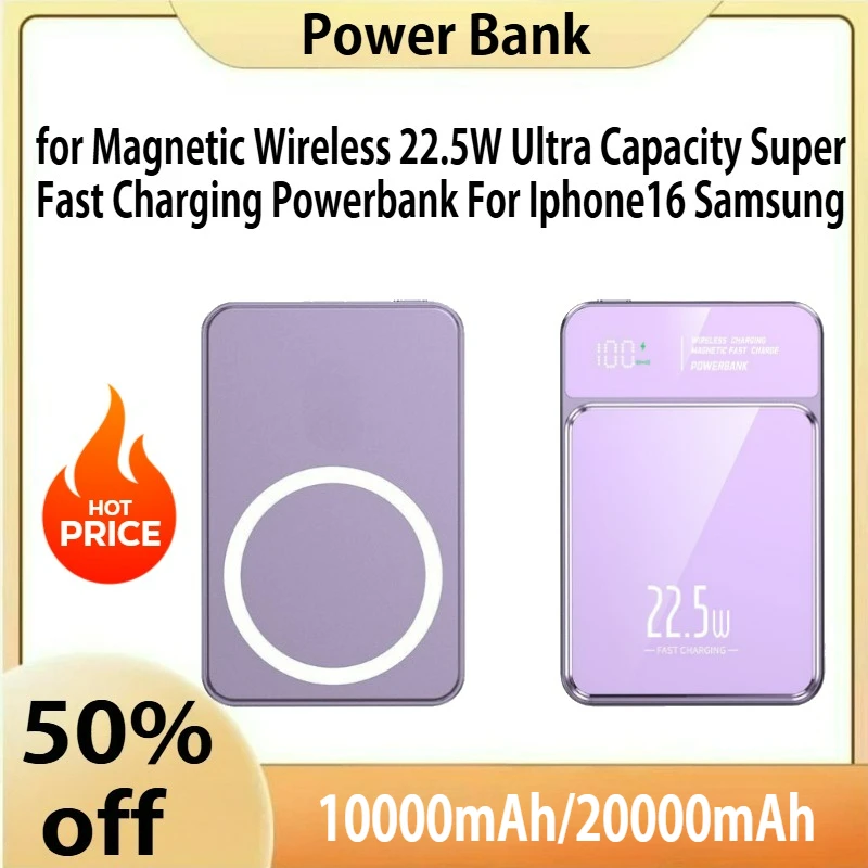 Mini 10000mAh Powerbank Strong Magnetic Wireless 22.5W Ultra Capacity Super Fast Charging Powerbank For Iphone16 Samsung
Mini 10000mAh Powerbank Strong Magnetic Wireless 22.5W Ultra Capacity Super Fast Charging Powerbank For Iphone16 Samsung