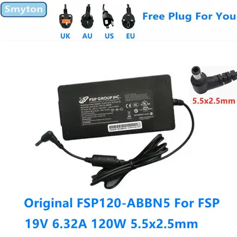 Original FSP FSP120-ABBN5 19V 6.32A 120W 5.5x2.5mm AC Switching Power Adapter For Laptop Power Supply Charger