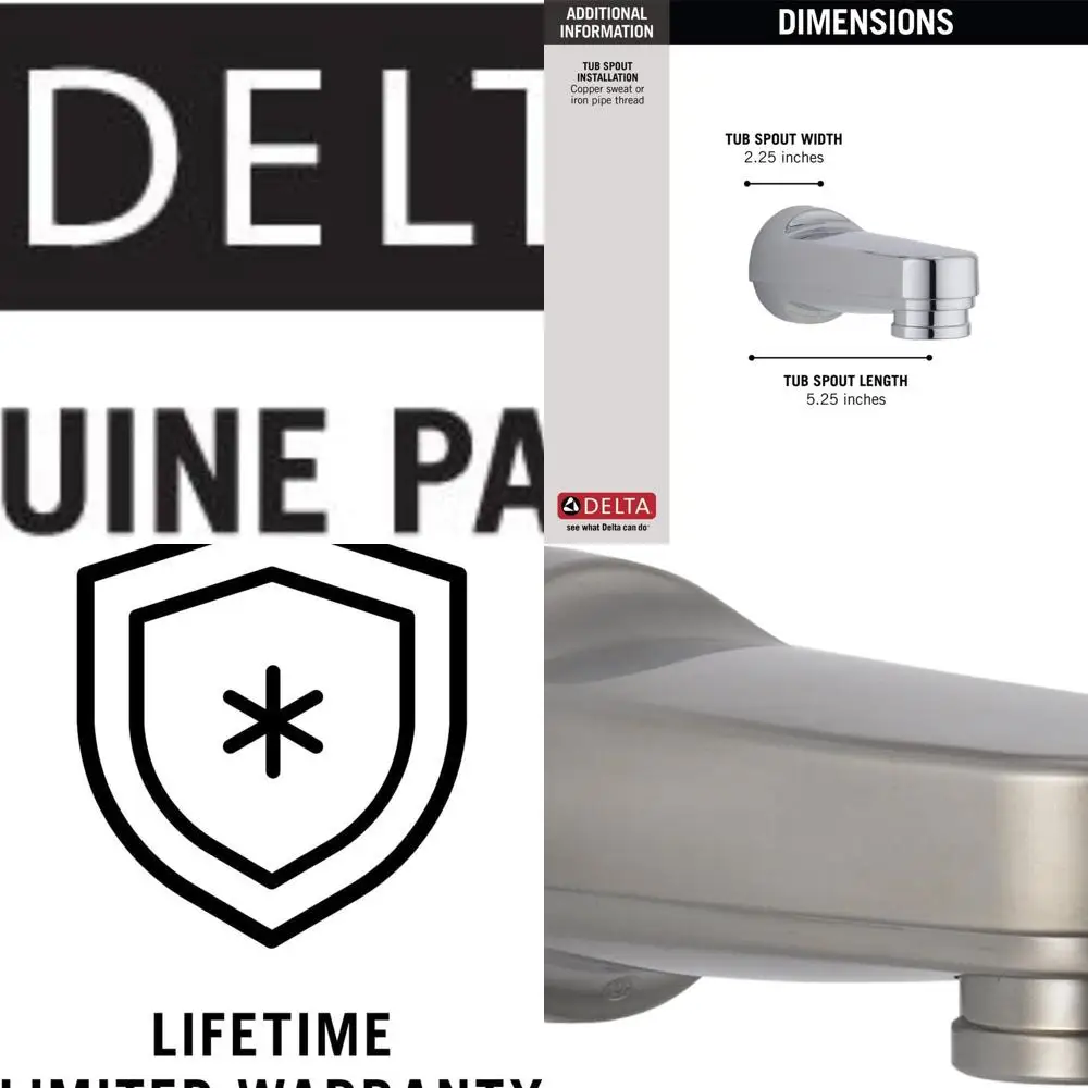 Stainless Steel Pull-Down Diverter Tub Spout, 17453SS Model
Stainless Steel Pull-Down Diverter Tub Spout, 17453SS Model